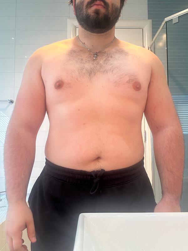 Sam before, 31kg transformation